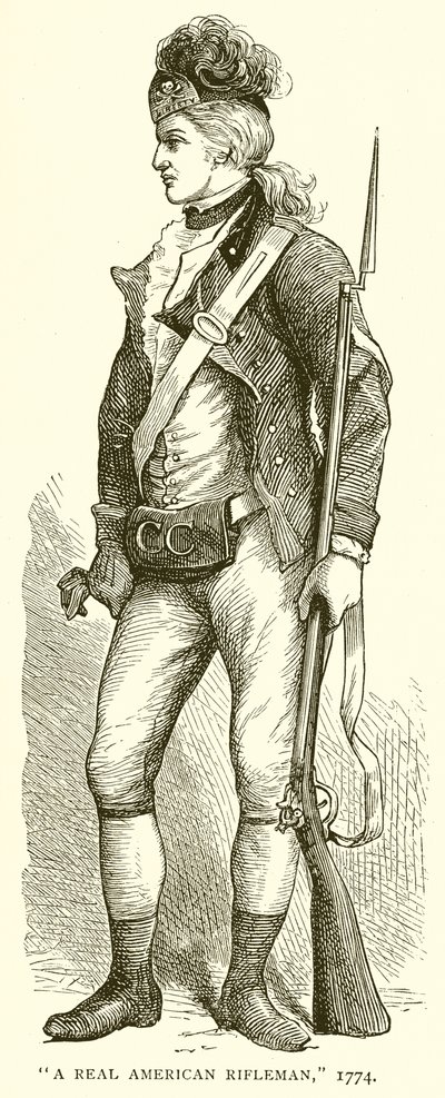 Gerçek Bir Amerikan Silahşörü, 1774 by English School