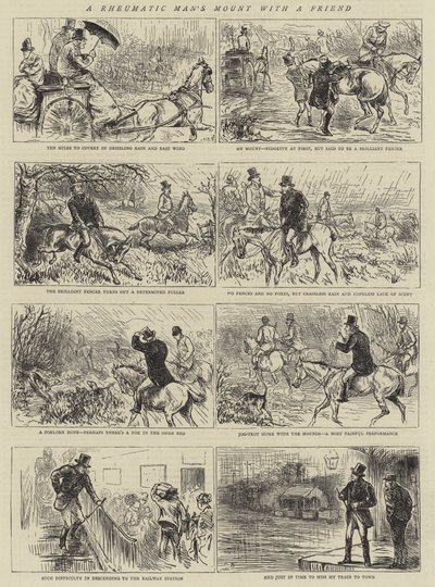 Romatizmal Bir Adamın Arkadaşıyla Attığı (gravür) by English School