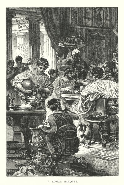 Bir Roma Ziyafeti (gravür) by English School