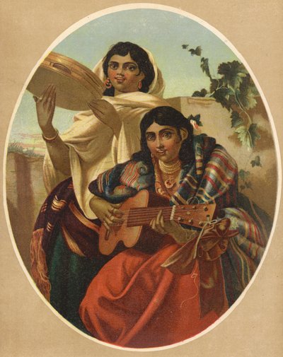 Bir İspanyol Düeti (kromolitho) by English School