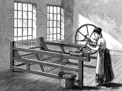 Dönen Jenny, 1880 civarı (ahşap gravür) by English School