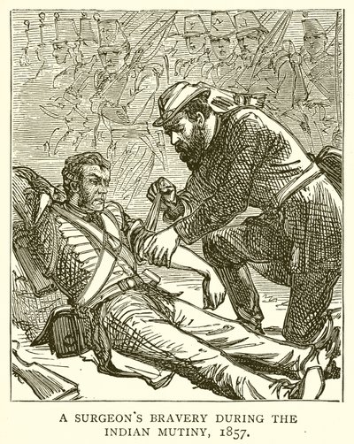 Kızılderili İsyanı Sırasında Bir Cerrahın Cesareti, 1857 by English School