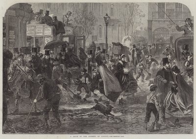 Londra Sokaklarında Bir Çözülme (gravür) by English School