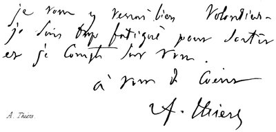 Bir Thiers by English School