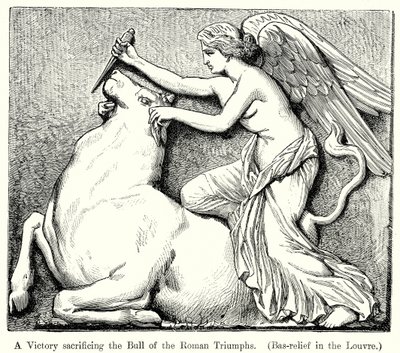 Roma Zaferlerinde Boğayı Kurban Eden Zafer. (Louvre
