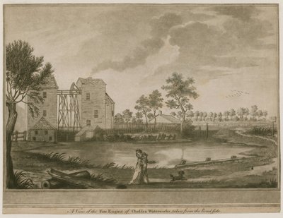 Chelsea Waterworks İtfaiyesinin Yol Kenarından Bir Görünümü by English School
