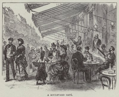 Bir bulvar kafe (gravür) by English School