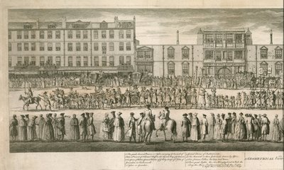Haşlanmış Sefil Masonların büyük alayının geometrik bir görünümü, Somerset House, Londra by English School