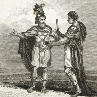Scipio ve Hannibal arasında bir görüşme (gravür) by English School