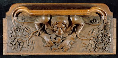Muazzam omuzlu bir devi betimleyen bir sefillik, New College Chapel, Oxford, 14. yüzyılın sonları (ahşap) by English School