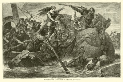 Teuton işgalcilerinin yırtıcı bir saldırısı by English School