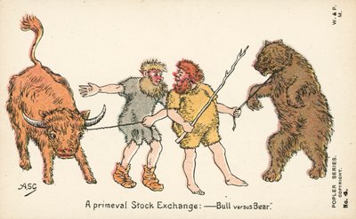 İlkel bir Borsa - Boğa Ayıya Karşı (renkli lito) by English School