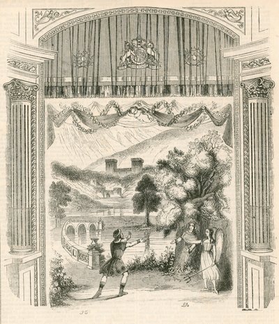 King Arthur oyunundan bir sahne, Drury Lane Tiyatrosu, Londra by English School