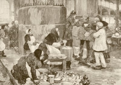 1800'lerde Paris'te bir aşevi (litho) by English School
