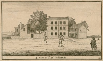 Cold Bath Fields'da Sir John Oldcastle Tavernası ve Bahçesi'nden bir görünüm by English School
