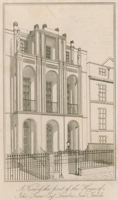 John Soane Esq evinin önünden bir görünüm, Lincolns Inn Fields, Londra by English School