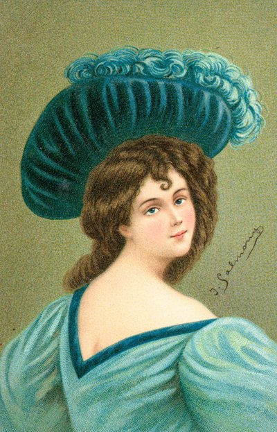İyi giyimli genç bir kadın by English School