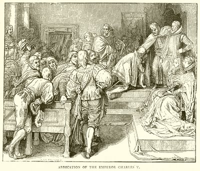 İmparator Charles V'nin tahttan çekilmesi by English School