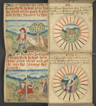 Ekle. 17367, f.6r Leo & Virgo, Almanak