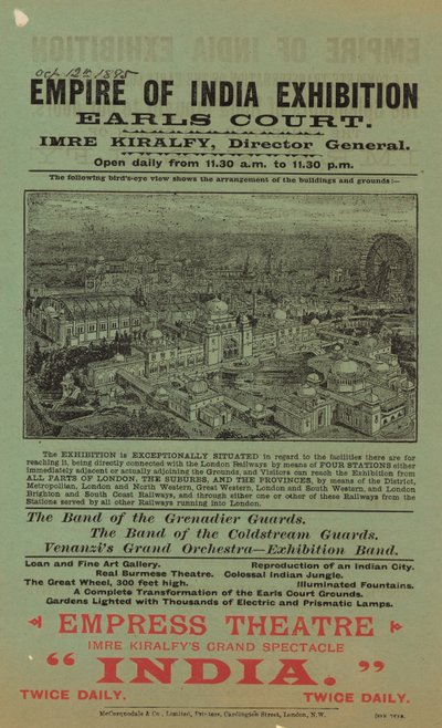 Hindistan İmparatorluğu Sergisi, Earls Court için Reklam by English School