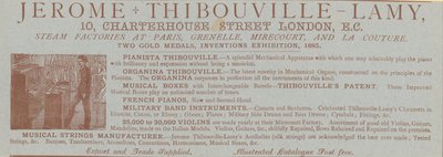 Jerome Thibouville-Lamy, 10 Charterhouse Street, Londra, enstrüman yapımcısı için reklam by English School