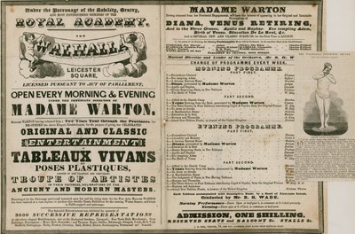 Madam Warton yönetimindeki The Walhalla, Leicester Square reklamı by English School