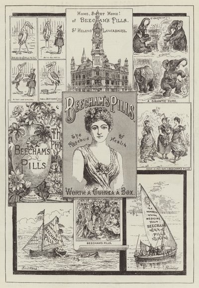 Reklam, Beecham Hapları (gravür) by English School