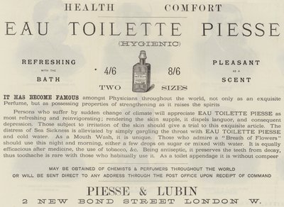 Reklam, Eau Toilette Piesse by English School