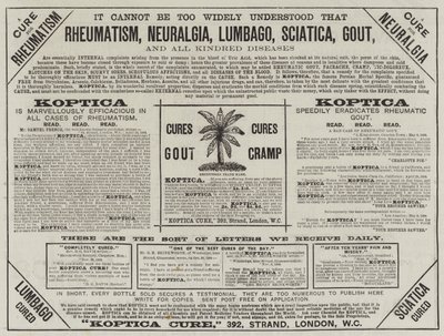Reklam, Koptica Cure (gravür) by English School
