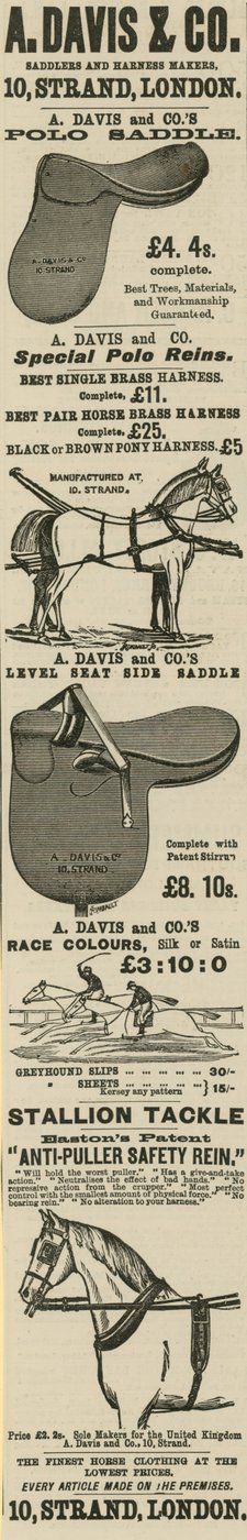 A Davis & Co saraçları ve koşum takımı üreticileri için reklam by English School