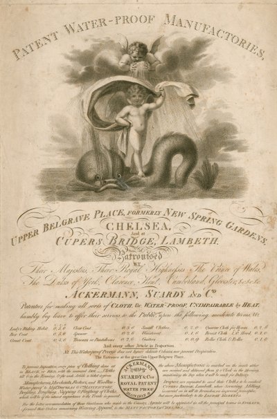 Ackermann, Stardy & Co., Patentli Su Geçirmez Manufactories için Reklam by English School