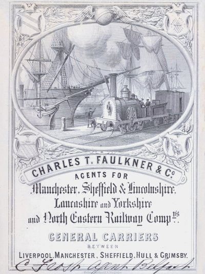 Charles T Faulkner and Company, demiryolu şirketleri için acenteler (litho) için reklam by English School