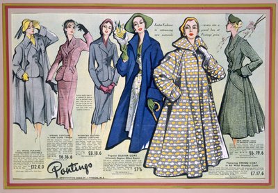Pontings İlkbahar Koleksiyonu için Reklam, 1950