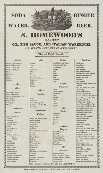 S Homewoods yağı, balık sosu ve İtalyan deposu için reklam by English School