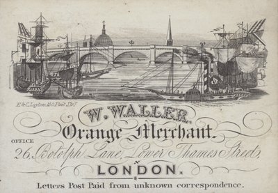 W Waller, Orange Merchant, Londra (lito) için reklam by English School