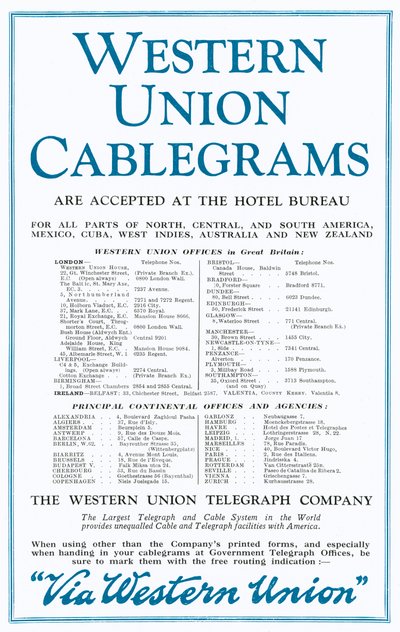 Western Union Kablogramları için Reklam (renkli taş) by English School