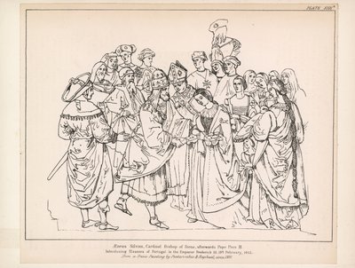 Aeneas Silvius, Siena Kardinal Piskoposu, daha sonra Papa Pius II (gravür) by English School