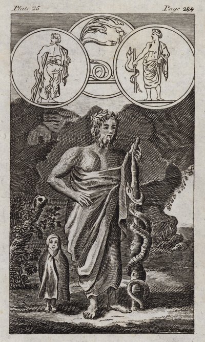 Aesculapius (gravür) by English School