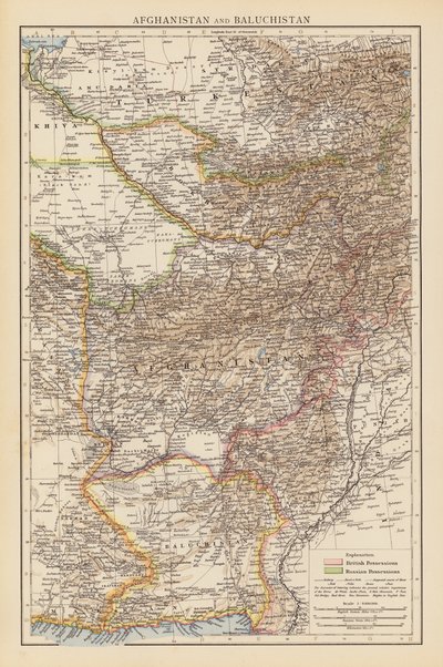 Afganistan ve Belucistan (renkli taş baskı) by English School