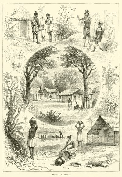 Afrika, Kaffraria (gravür) by English School