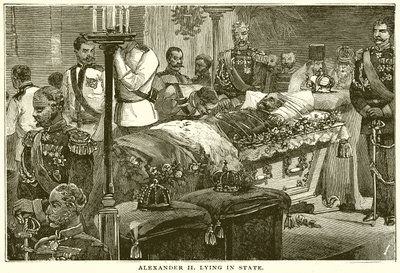 Devlette yatan Alexander II by English School