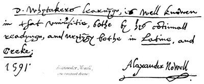 Alexander Nowell, (seçkin bir ilahi) by English School