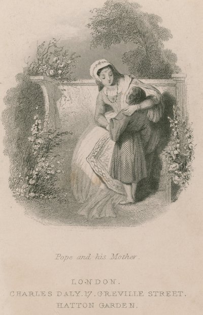 Alexander Pope, annesiyle birlikte bir çocukken by English School