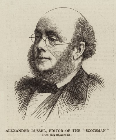 Alexander Russel, The "Scotsman"ın Editörü (gravür) by English School