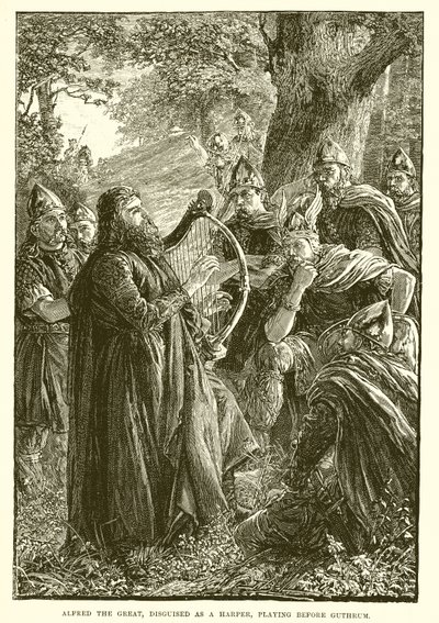 Büyük Alfred, arpçı kılığına girmiş, Guthrum