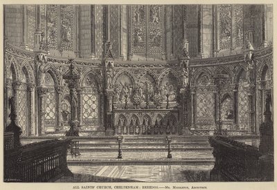 Tüm Azizler Kilisesi, Cheltenham, Reredos (gravür) by English School