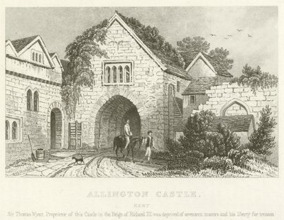 Allington Kalesi, Kent (gravür) by English School