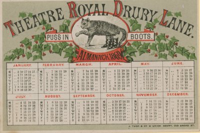 Theatre Royal Drury Lane tarafından yayınlanan 1869 Almanack, by English School