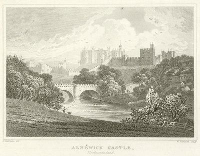 Alnwick Kalesi, Northumberland (gravür) by English School