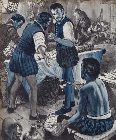 Ambroise Pare, askeri cerrah, petrol bittiğinde (taş) by English School